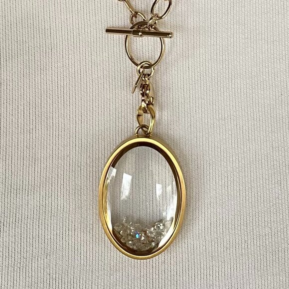 Origami Owl Gold Toggle Chain Oval Necklace Pendant - Picture 4 of 12